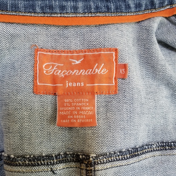 FAÇONNABLE - Vintage Fitted Denim Jacket Sz XS - Picture 7 of 7